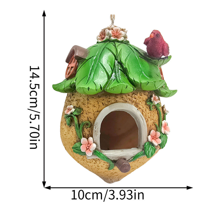 Dekoratives Vogelhaus aus Kunstharz für den Garten