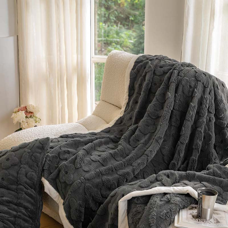 Korallenfleece-Wurfdecke, 400 g/m²