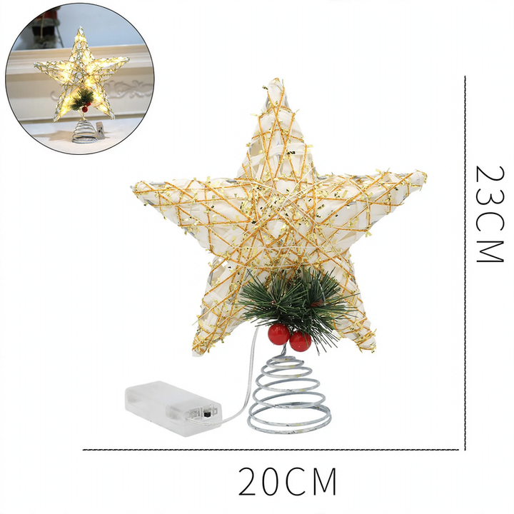 Beleuchteter Weihnachtsbaum-Stern aus Eisen