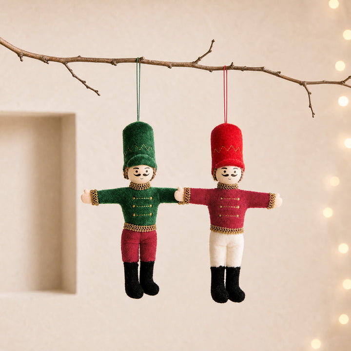 Stoff-Nussknacker-Anhänger für Weihnachtsbaum und Dekoration