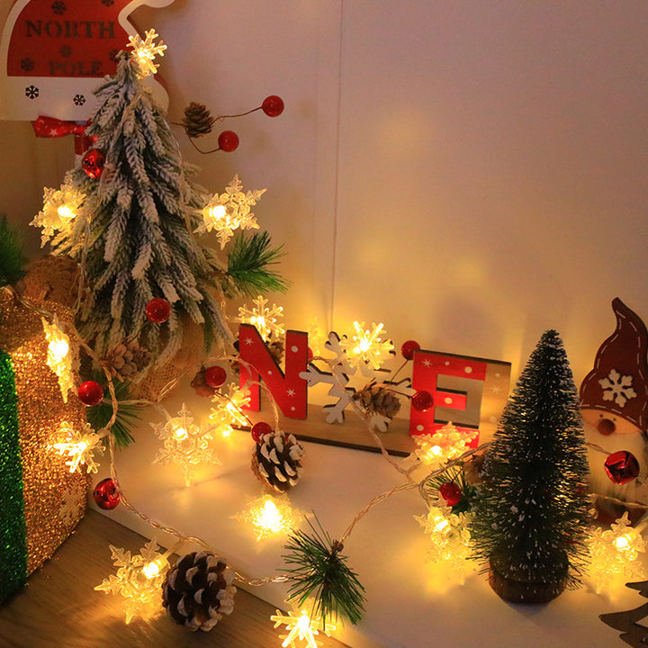 LED-Weihnachts-Lichterkette mit Naturmotiven