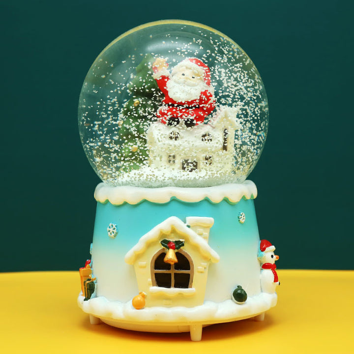 Weihnachtliche Schneekugel mit Musik und Licht
