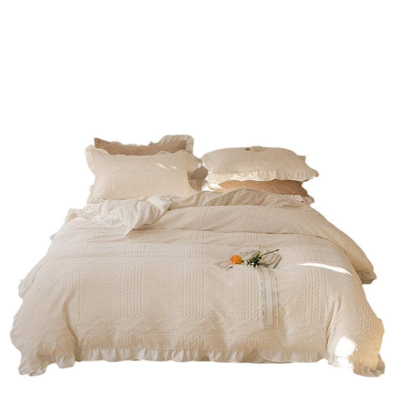 Milchfaser-Bettwäsche-Set, 4-teilig, Prinzessin-Stil