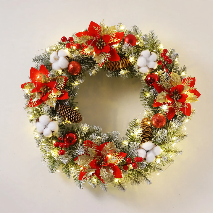 Weihnachtskranz mit Beleuchtung