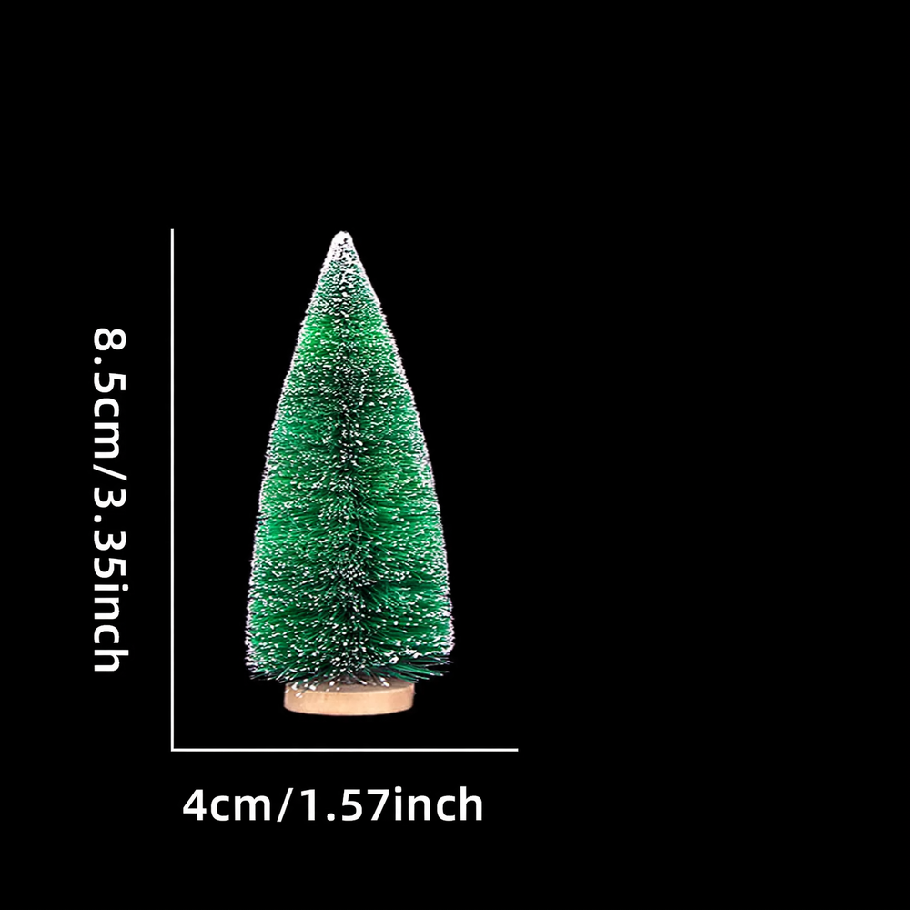Mini-Weihnachtsbaum aus Holz und Sisal, beschneit