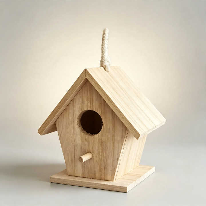 Traditionelles Vogelhaus aus Pappelholz