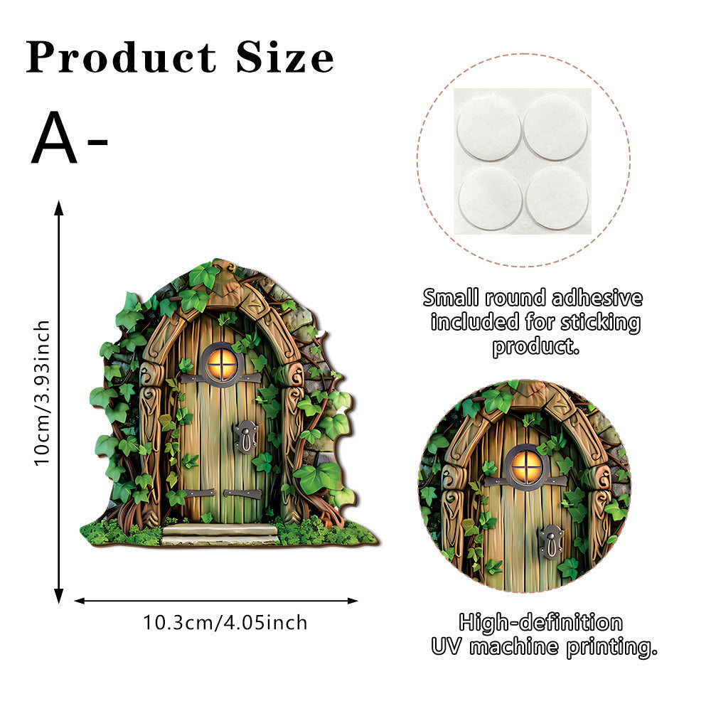 Dekorative Miniatur-Feentür aus Holz für Pflanzen und Gärten