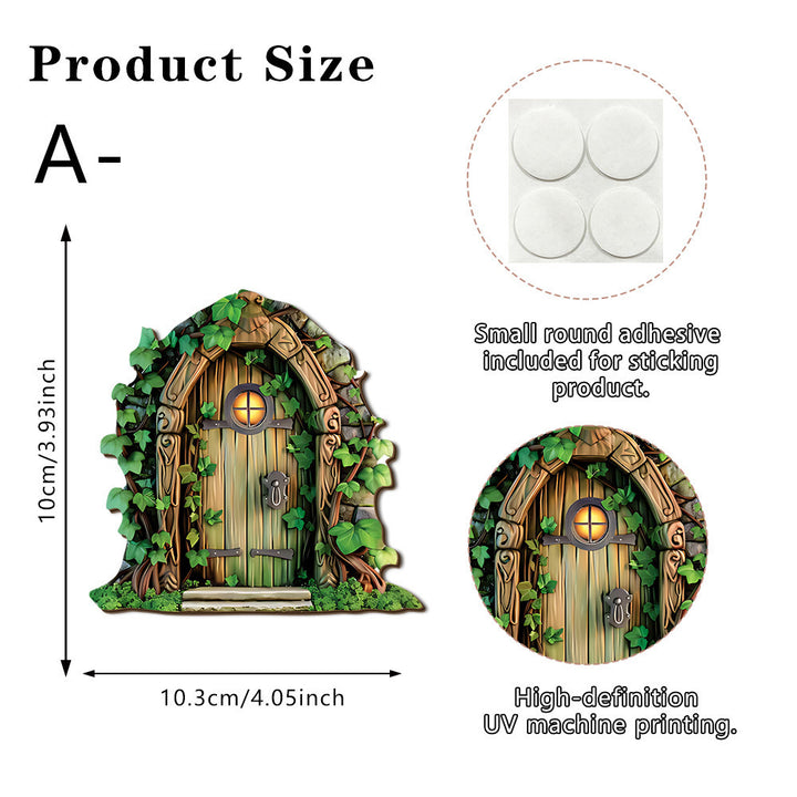 Dekorative Miniatur-Feentür aus Holz für Pflanzen und Gärten