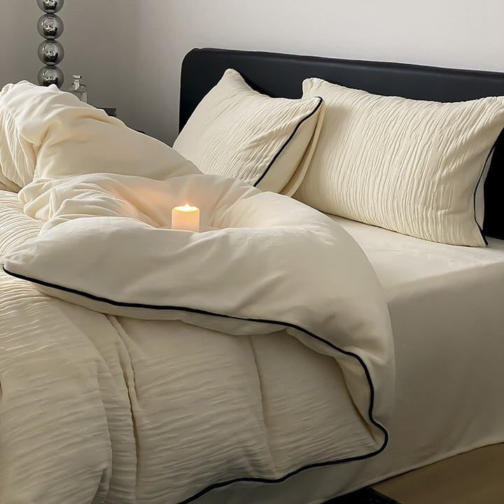 Milchfaser-Fleece Bettwäsche-Set, strukturiert