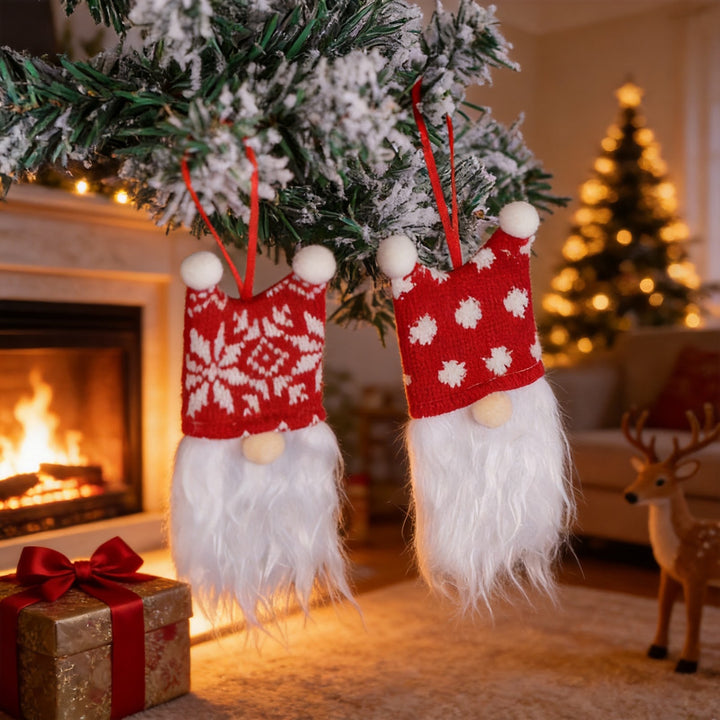 Stoff-Weihnachtsanhänger Wichtel-Set