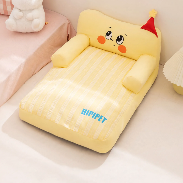 L-förmiges Haustier-Bett mit Nackenstütze, wasserfest