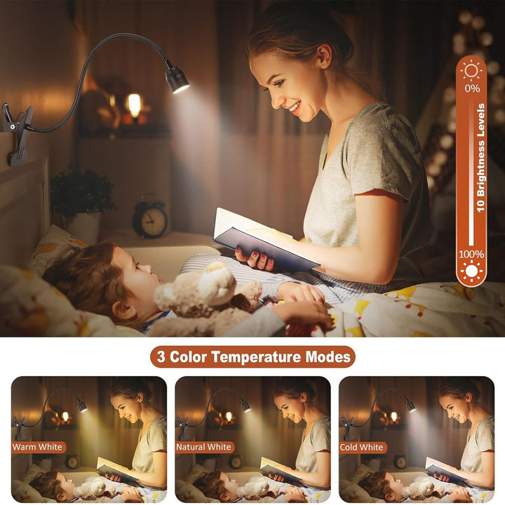 USB-Klemmlampe mit flexiblem Metall-Schwanenhals