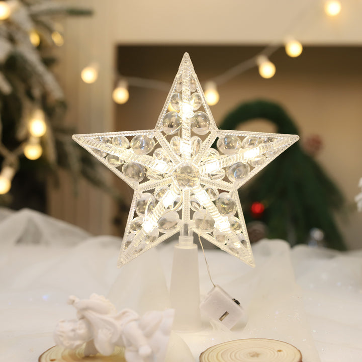 Leuchtender Weihnachtsbaum-Stern, transparent, mit LED