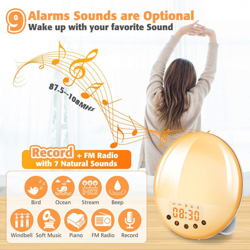 Digitaler Wecker mit Sonnenaufgangslicht und FM-Radio