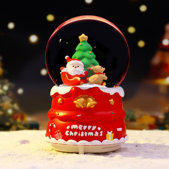 Weihnachtliche Schneekugel mit Beleuchtung und Musik