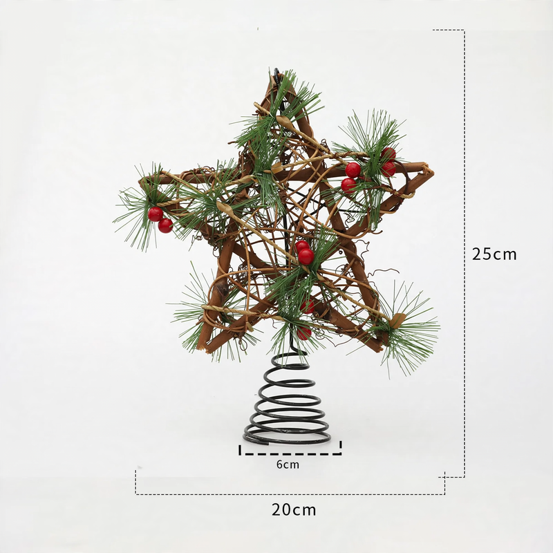 Weihnachtsbaum-Spitzenstern aus Rattan
