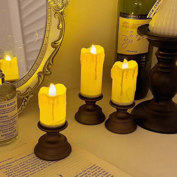 LED-Kerze mit Tropfenoptik im Vintage-Stil