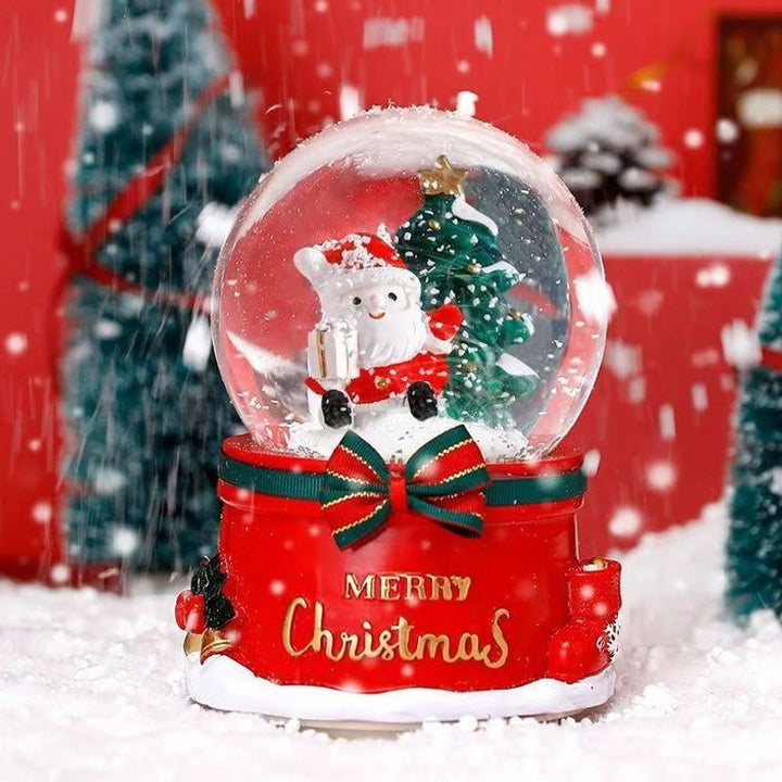 Weihnachtliche Schneekugel mit Musik und Licht