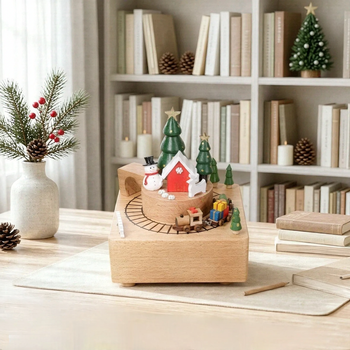 Holz-Spieluhr mit weihnachtlichem Design