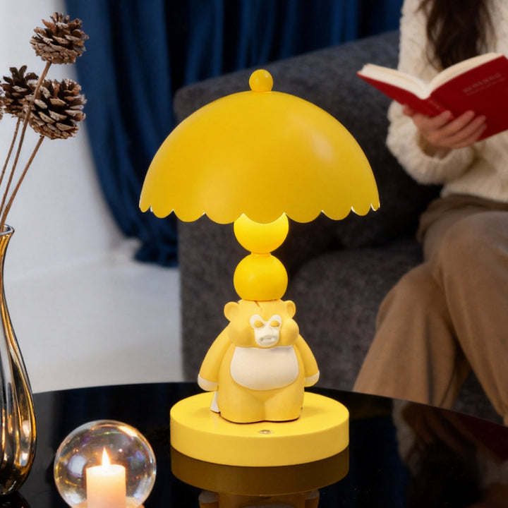 Affe Tischlampe, ABS, gelb, Touchbedienung