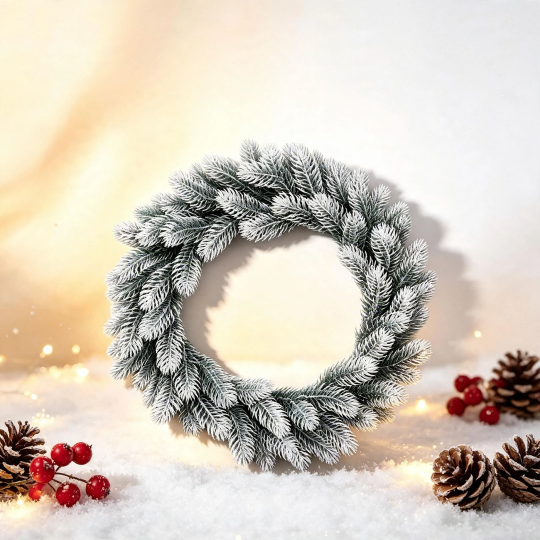 Künstlicher Weihnachtskranz mit Tannennadeln für Innen und Außen