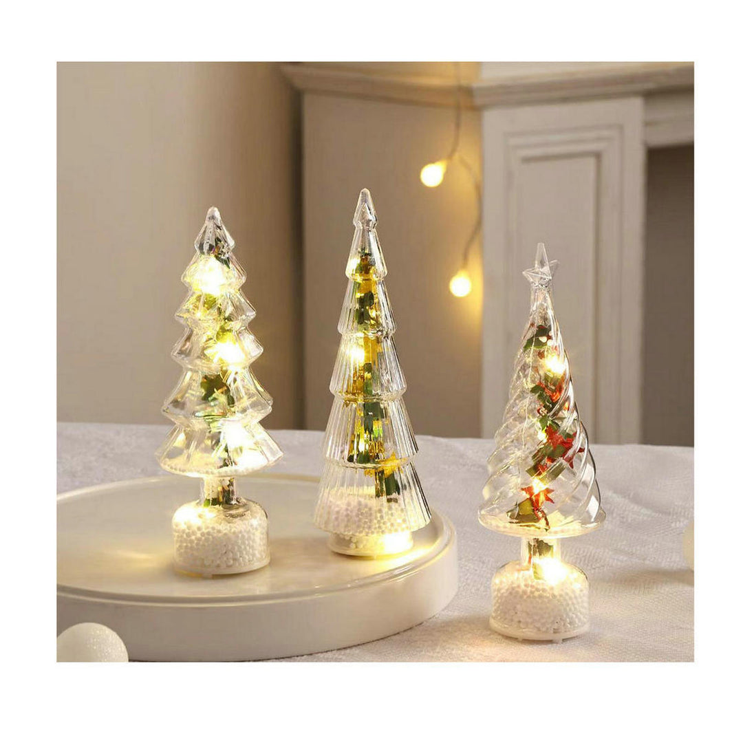 Beleuchteter Mini-Weihnachtsbaum aus Kiefernnadeln