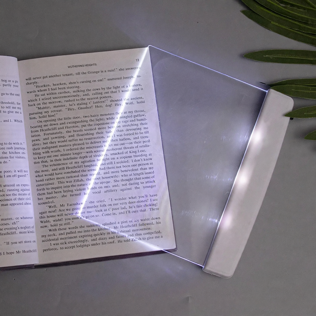 Flache LED-Leselampe für Bücher