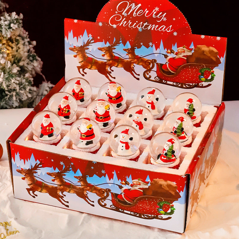 Leuchtende Weihnachts-Schneekugel mit Figuren