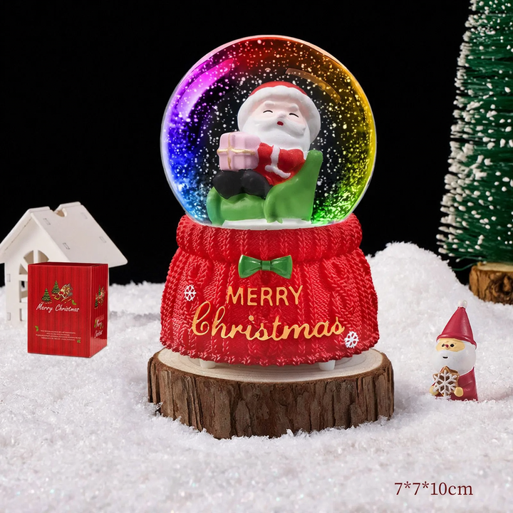 Weihnachtliche Schneekugel mit Spieluhr und Kutschen-Design