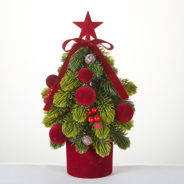 Mini-Weihnachtsbaum im Holzfass, 35 cm
