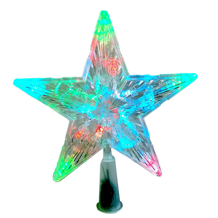 Transparenter LED-Weihnachtsbaum-Spitzenstern, batteriebetrieben
