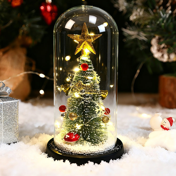 Dekorative Spieluhr mit Weihnachtsbaum und LED-Licht