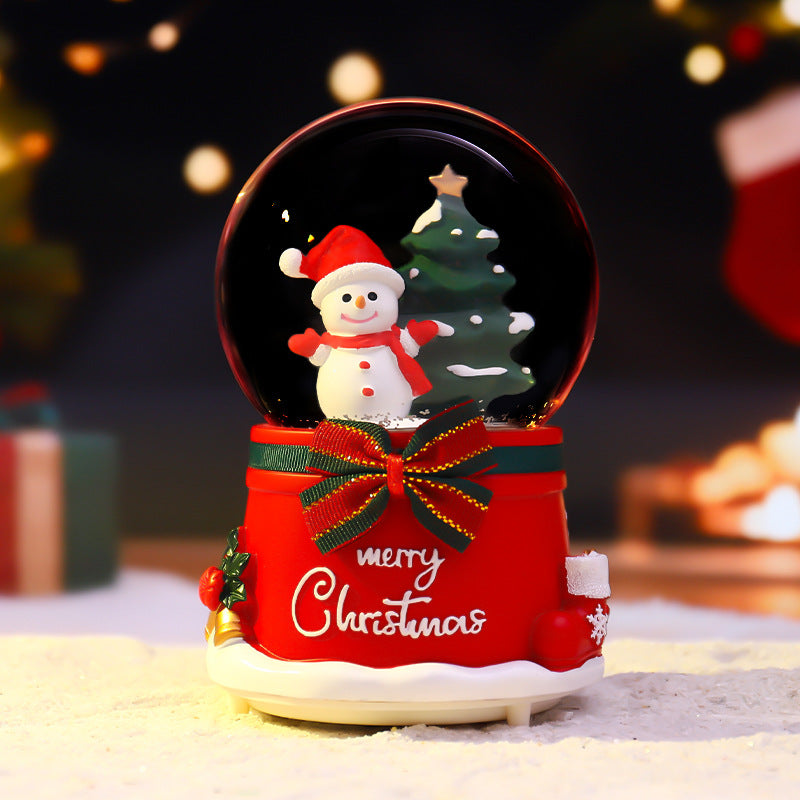 Weihnachtliche Schneekugel mit Musik und Licht