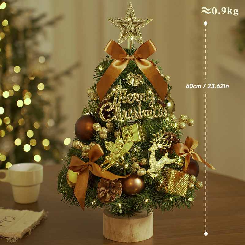 Mini-Weihnachtsbaum aus PVC mit Holzsockel