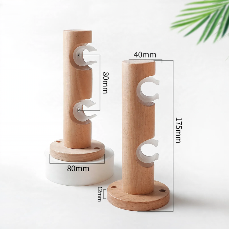 Gardinenstange aus Buche, 29 mm