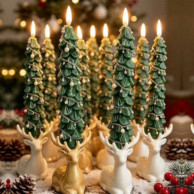 Dekorative LED-Weihnachtsbaum-Kerze mit Fernbedienung