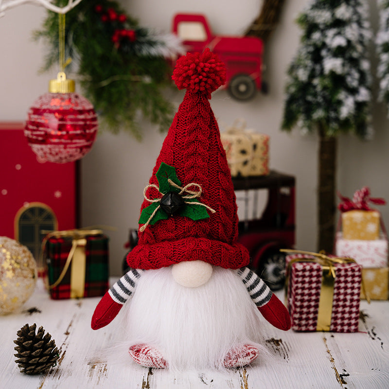 Beleuchtete Weihnachts-Zwergenfiguren mit Strickmütze