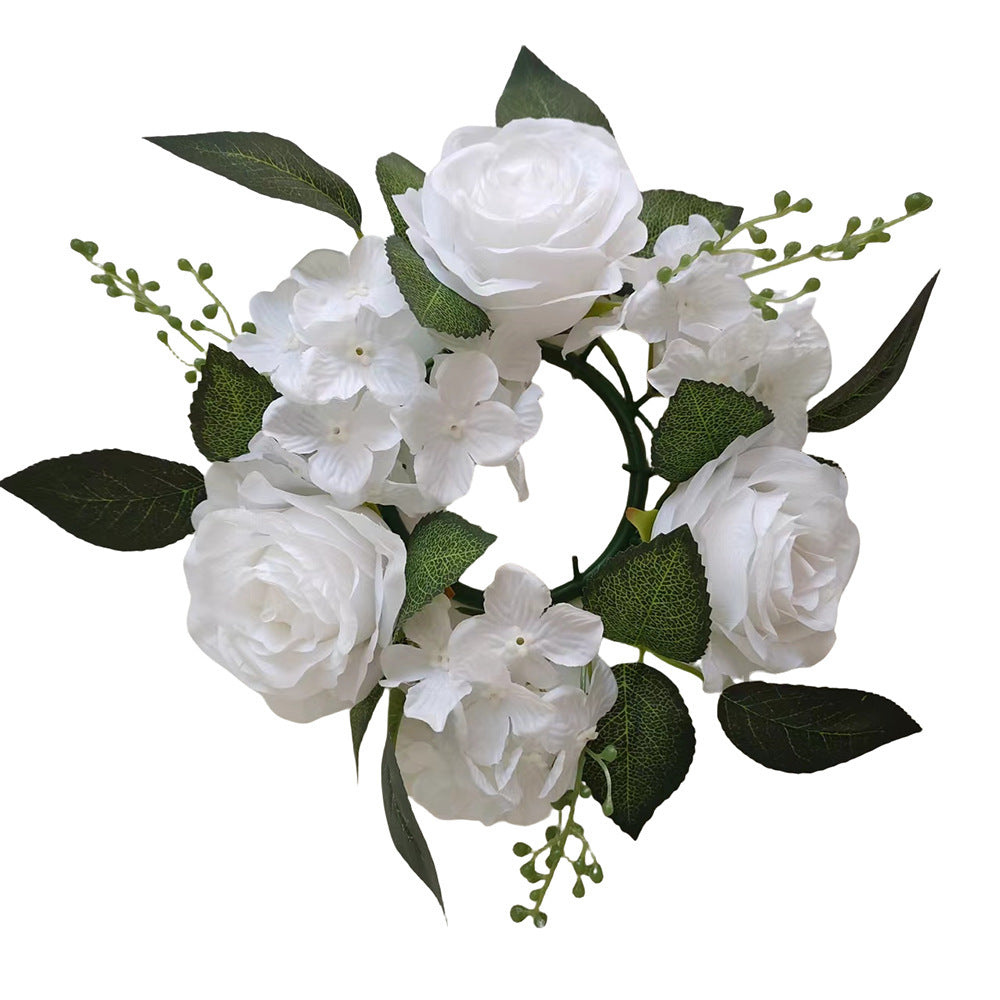Künstlicher Rosen-Kerzenkranz, 20 cm