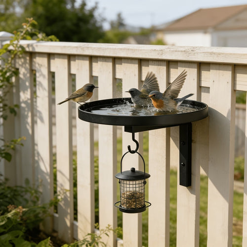 Wand-Vogeltränke aus Metall mit Haken