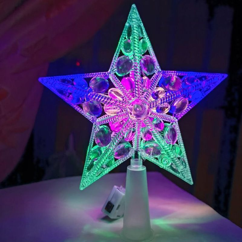 Leuchtende Weihnachtsbaum-Spitze mit Lichtmodi