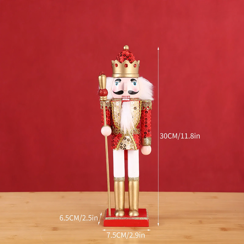 Holz-Nussknacker Figur, König oder Bär, 30 cm