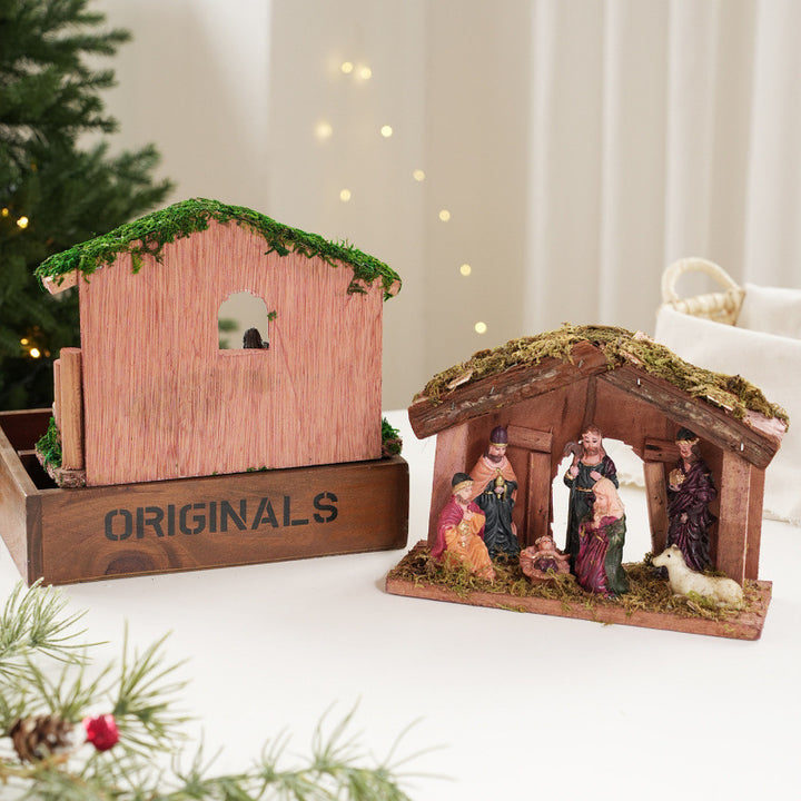 Weihnachtskrippen-Dekoration mit Figuren