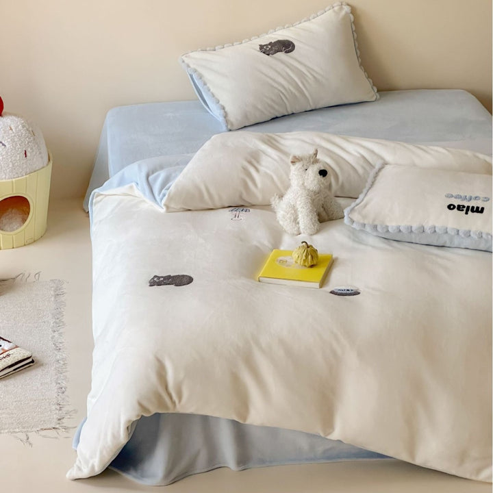 Milchfaser-Bettwäsche-Set mit Cartoon-Motiv, 4-teilig
