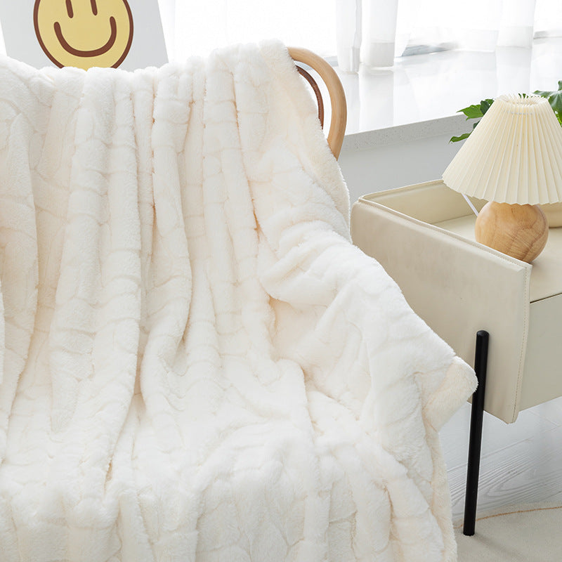 Weiche Korallenfleece-Decke, doppellagig, für Sofa und Zuhause