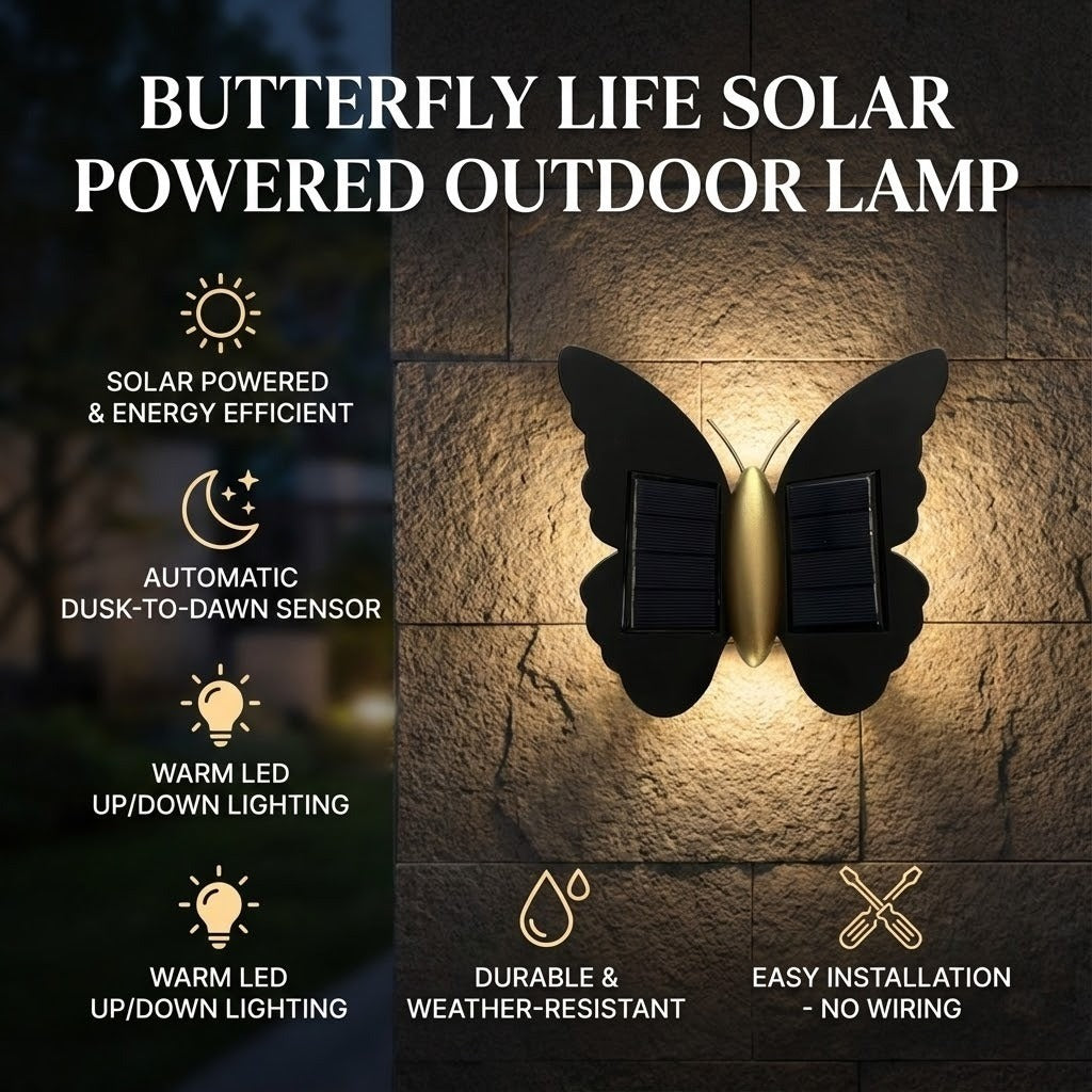 Butterfly Life Solarbetriebene Außenlampe