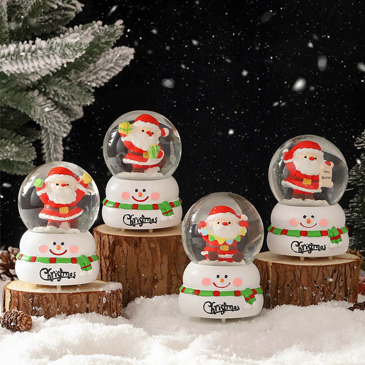 Kleine weihnachtliche Schneekugel mit Licht