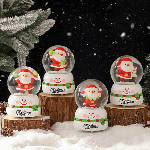 Kleine weihnachtliche Schneekugel mit Licht