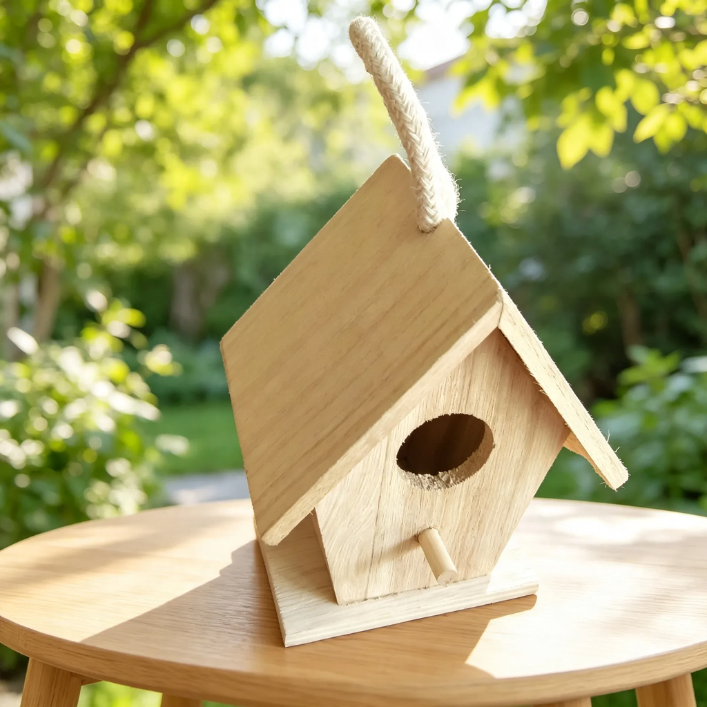 Traditionelles Vogelhaus aus Pappelholz