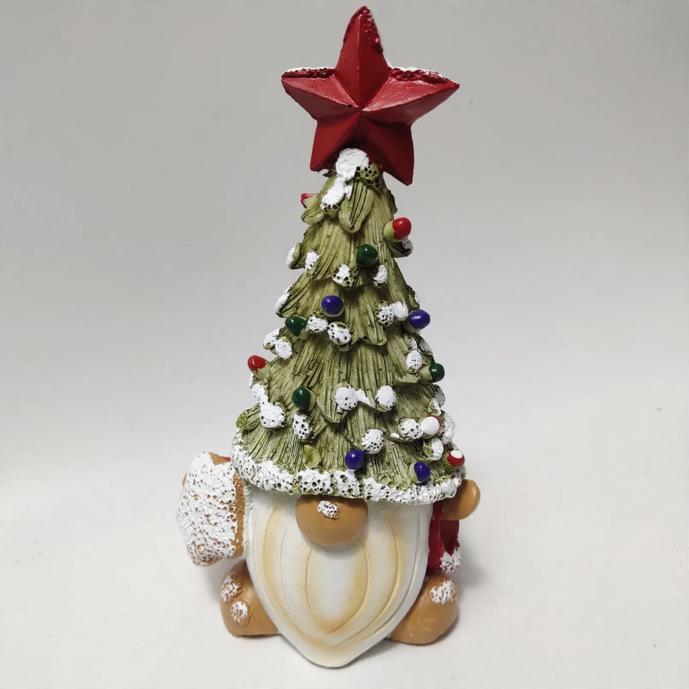 Weihnachts-Wichtel-Skulptur aus Kunstharz
