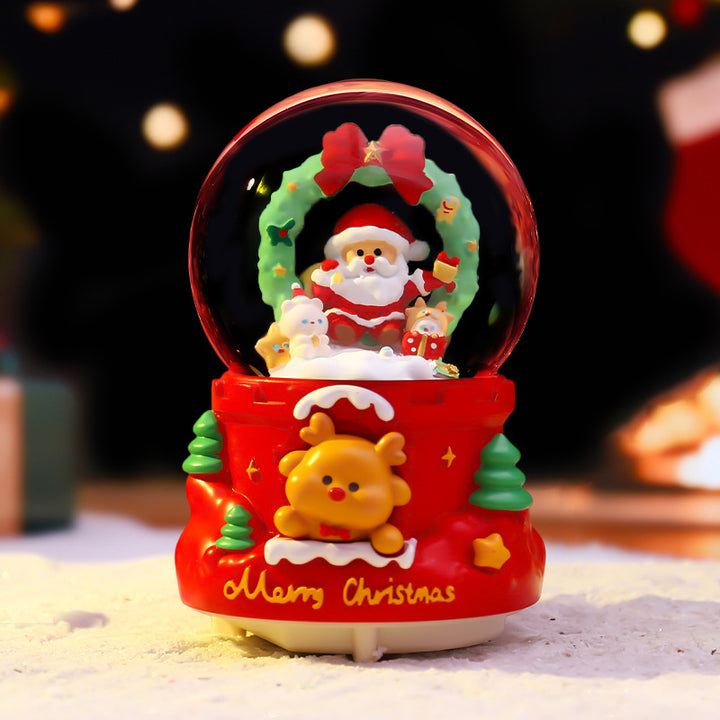 Weihnachtliche Schneekugel mit Musik und Licht